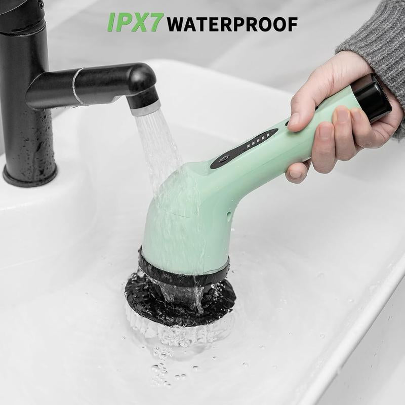 Cordless Electric Scrubber with Extendable Pole & 9 Brushes – All-Purpose Home & Car Cleaner