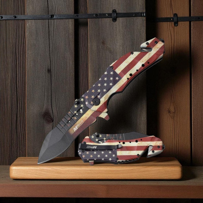 Mtech USA MT-A845BK: Black Blade 5" Folding Knife
