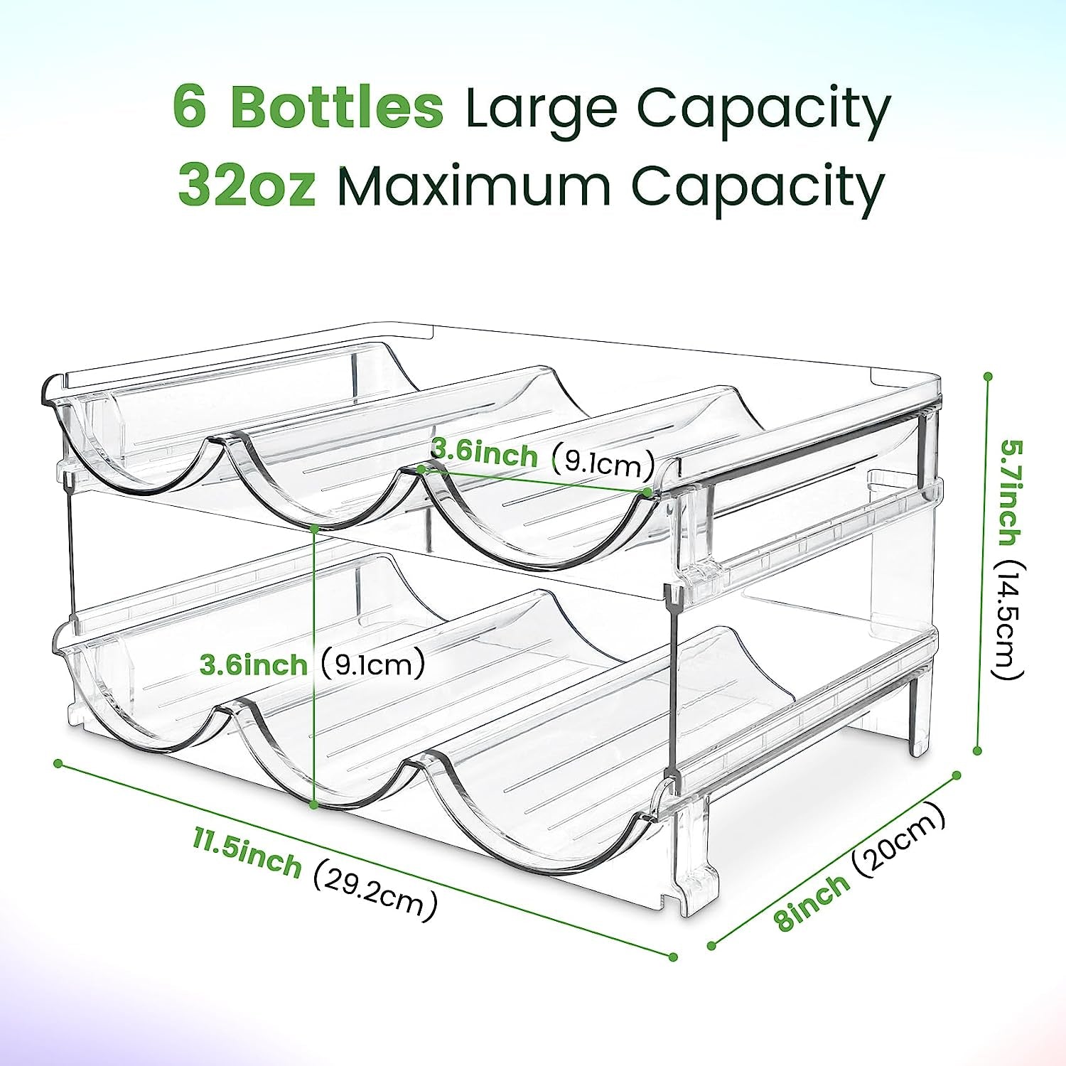 2-Pack Stackable Water Bottle Organizers for Cabinets