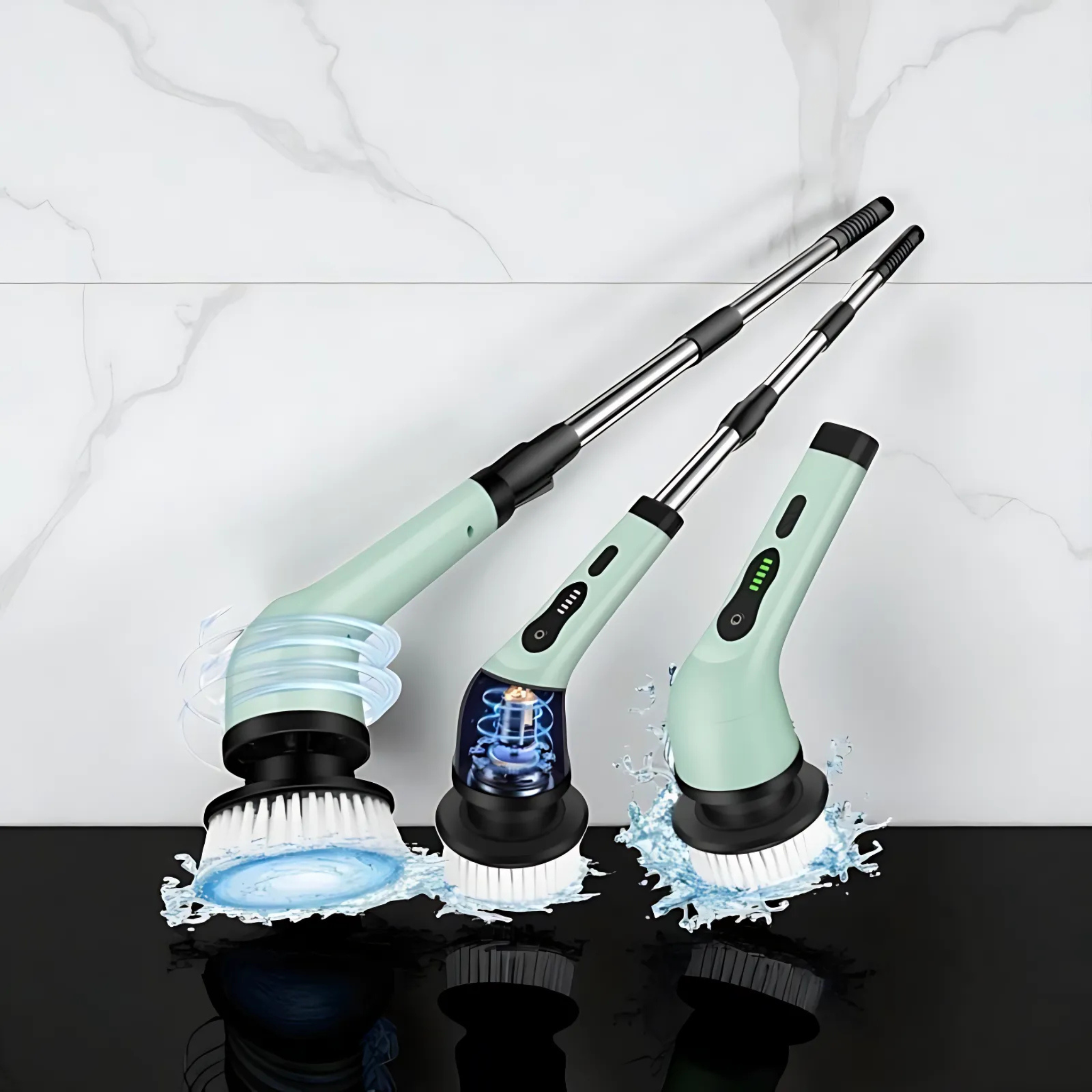 Cordless Electric Scrubber with Extendable Pole & 9 Brushes – All-Purpose Home & Car Cleaner