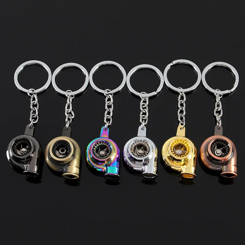 Spinning Turbo Keychain – Mini Turbine Key Ring for Car Enthusiasts