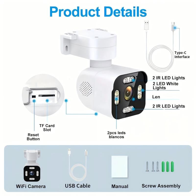 2K Wireless Outdoor Security Camera with Pan/Tilt & Full Color Night Vision – Smart WiFi, Motion Detection & Two-Way Audio